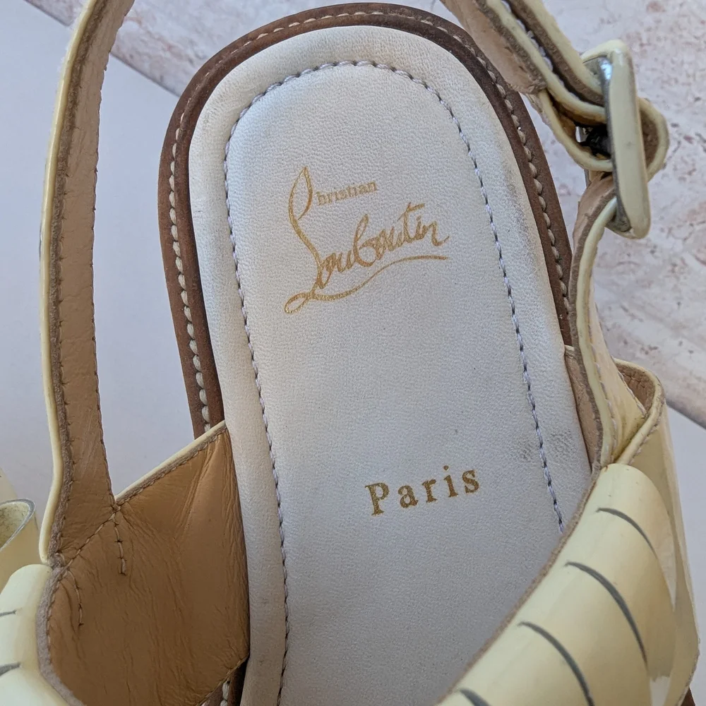 Christian Louboutin Cream Women's Sandals with Fringe - Picture 6 of 11